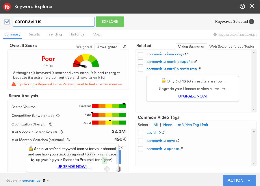 tubebuddy keyword explorer